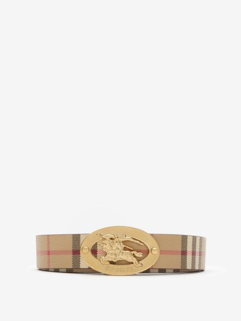 Burberry Reversible Check Knight Stamp Belt