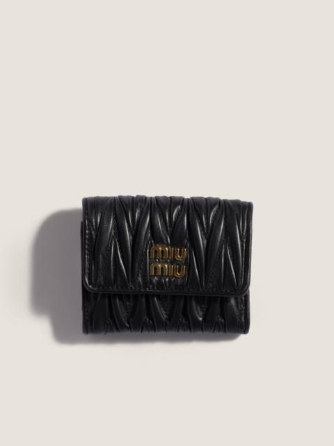 Miu Miu Matelassé nappa leather small wallet