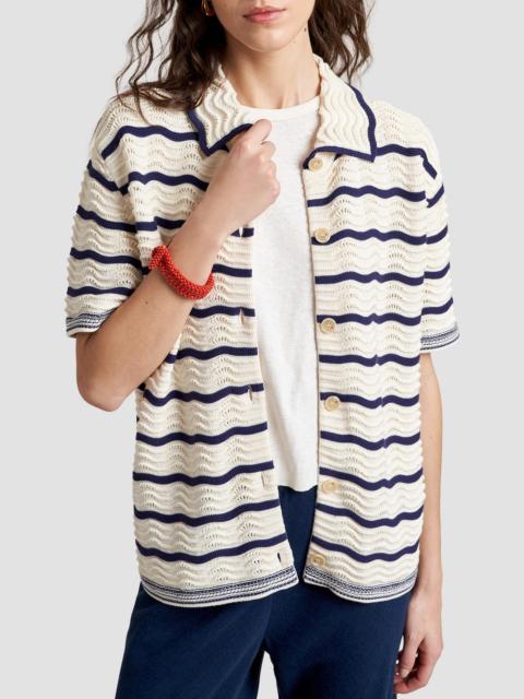 LA LIGNE Women's Alex Shirt - Ecru Navy
