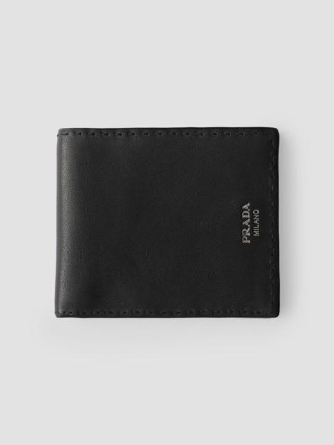 Prada Men's Antiqued Leather Wallet - Black
