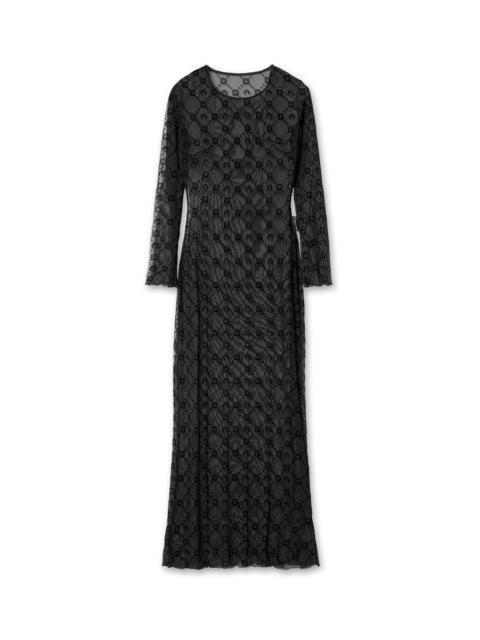 Marine Serre Moonogram Mesh Flock Long Dress