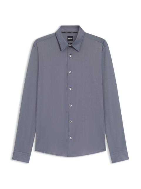 SLIM-FIT SHIRT IN PERFORMANCE-STRETCH STRUCTURED FABRIC
