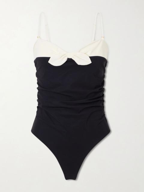 Valentino Two-tone one-piece swimsuit Black