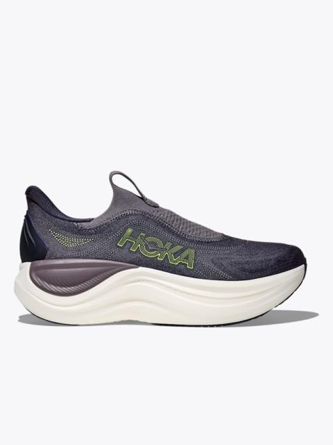 HOKA Men's Skyward Laceless Shoes in Squid Ink/Neon Yuzu
