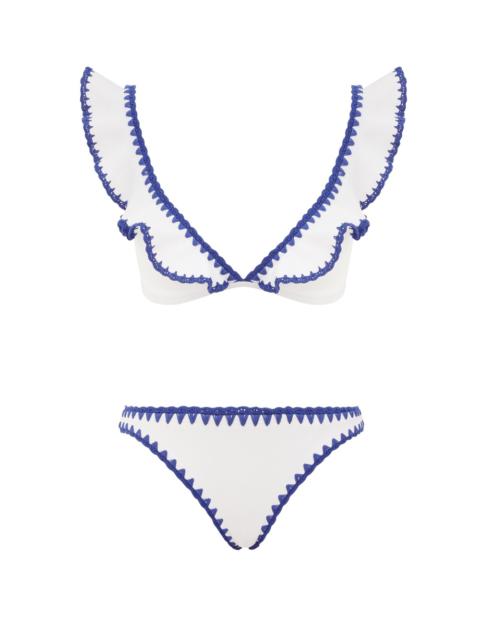 Zimmermann MAXINE CROCHET FRILL BIKINI