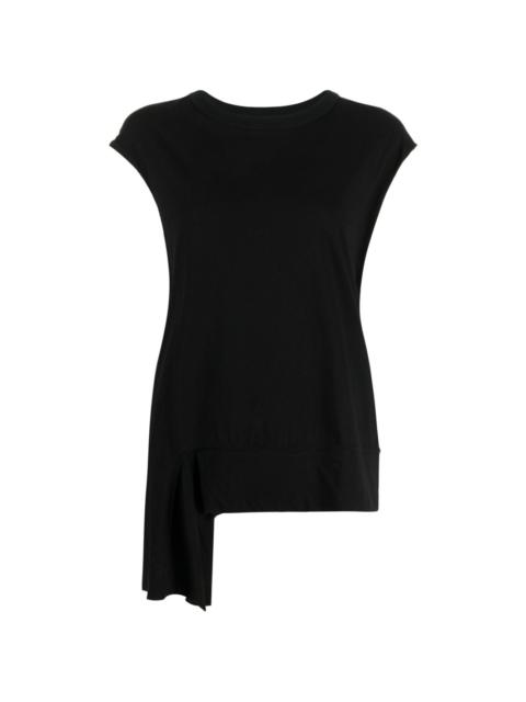 asymmetric-hem cotton T-shirt