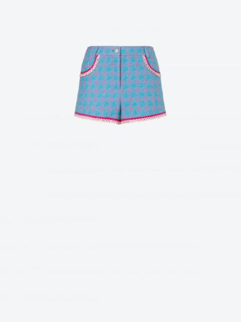 COTTON AND NYLON HOUNDSTOOTH SHORTS