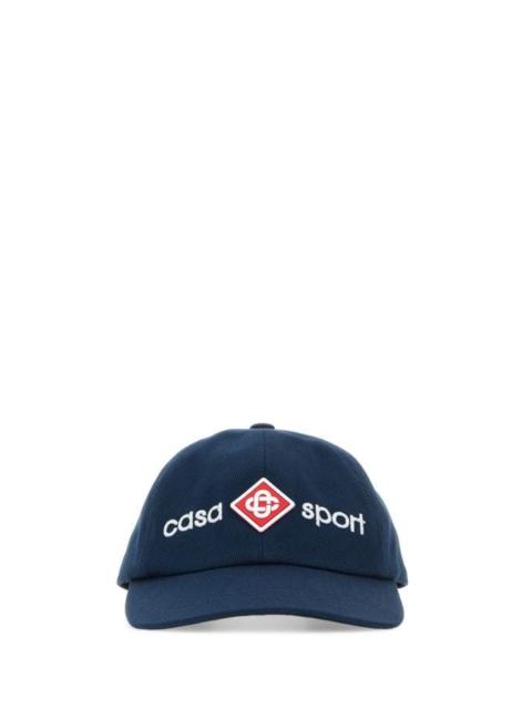 CASABLANCA Navy blue cotton baseball cap