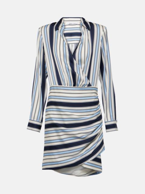 VERONICA BEARD Kadie striped silk-blend charmeuse mini dress