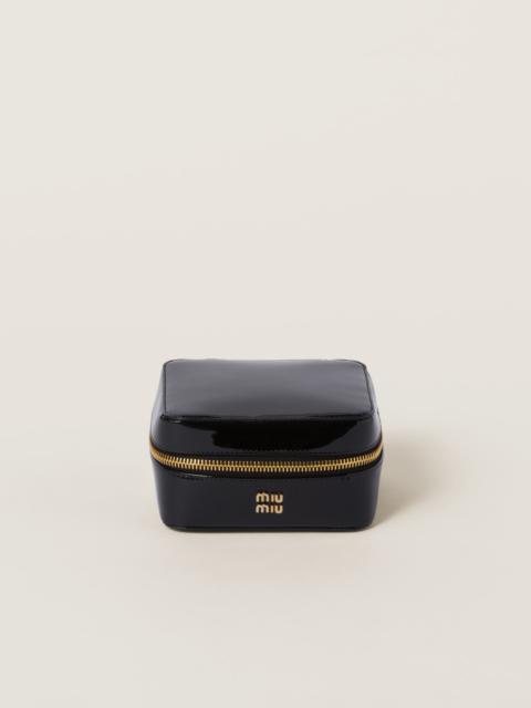 Miu Miu Leather and patent leather jewelry travel case