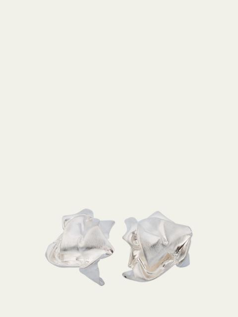 Completedworks Gold Plated Recycled Sterling Silver Crunched Stud Earrings