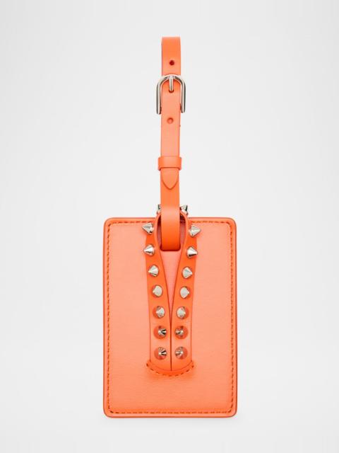 Christian Louboutin Cabata Leather Luggage Tag with Spikes