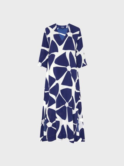 Vilebrequin WOMEN LONG SILK CREPE DE CHINE KAFTAN BIG FLOWERS