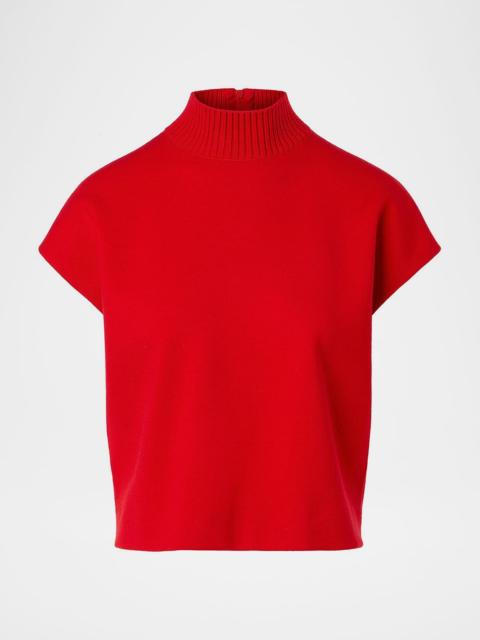 AKRIS Mock-Neck Short-Sleeve Sweater