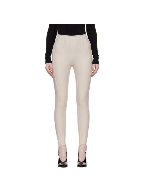 MUGLER Beige Corseted Leggings