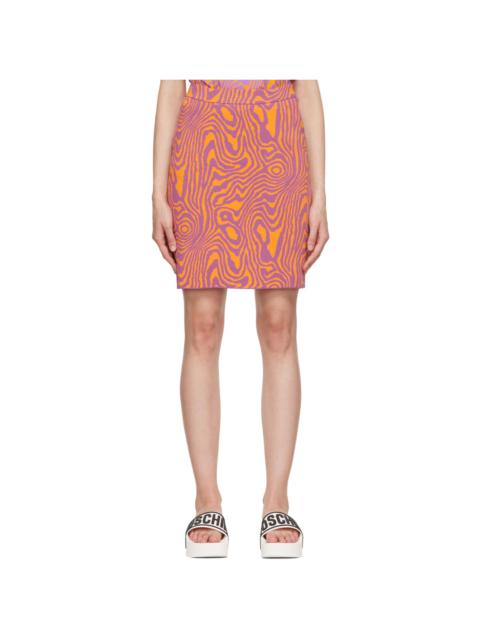 Purple & Orange Moiré Effect Miniskirt