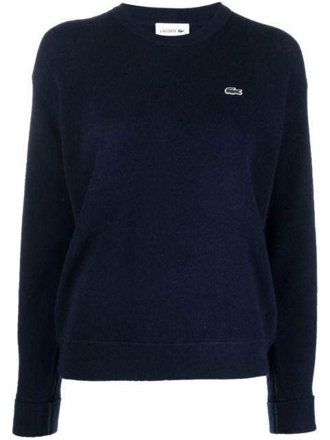 logo-patch crew-neck jumper