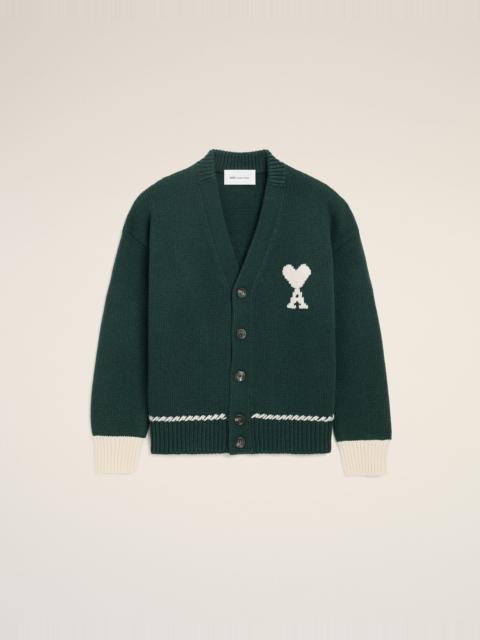 AMI Paris GREEN WOOL AMI DE COEUR CARDIGAN