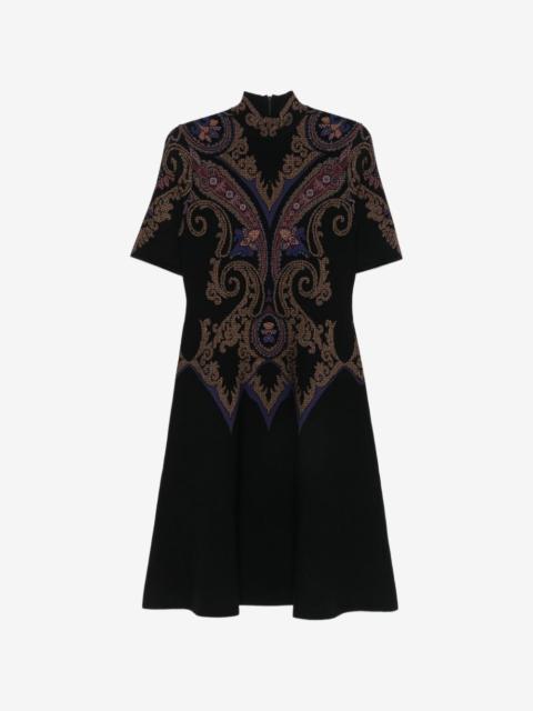 Etro paisley-pattern mock-neck midi dress