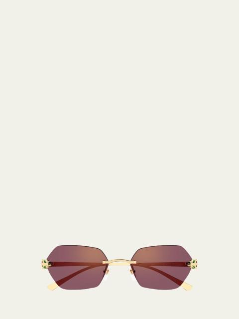 Cartier Panthère de Cartier 55mm Geometric Sunglasses