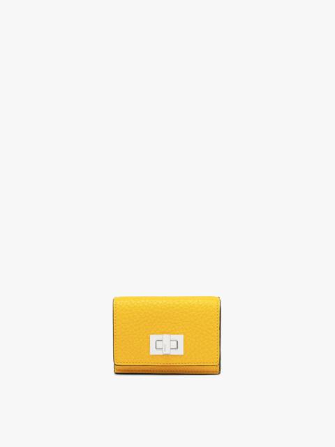FENDI Compact, tri-fold Peekaboo Selleria wallet with large internal banknote compartment and three concea