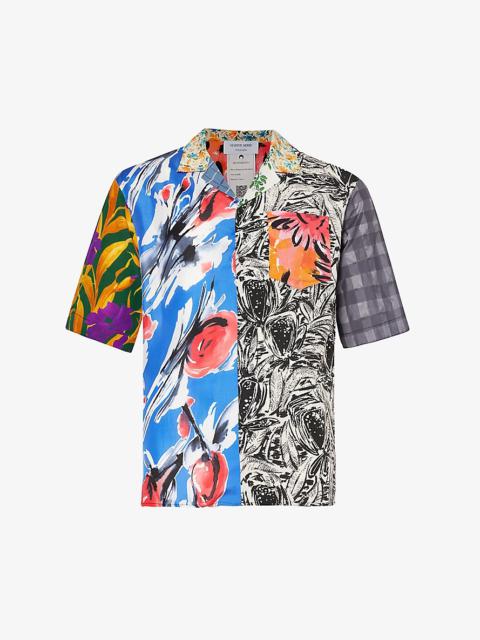 Marine Serre Regen graphic-print relaxed-fit upcycled silk shirt
