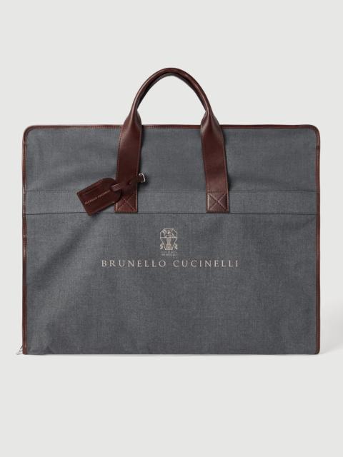 Brunello Cucinelli Techno fabric and calfskin suit holder