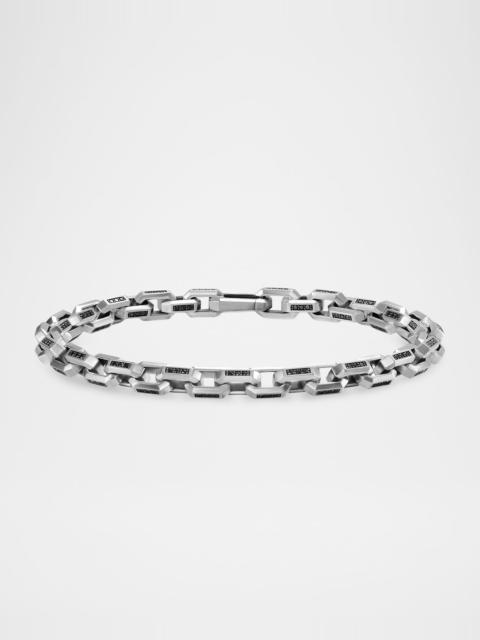 DAVID YURMAN Men's Streamline Heirloom Chain Link Bracelet in Silver with Diamonds, 5.5mm