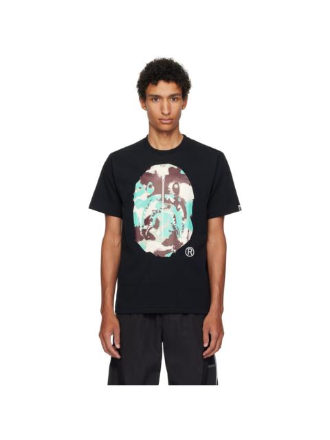 A BATHING APE® Black Map Camo Ape Head Shark T-shirt