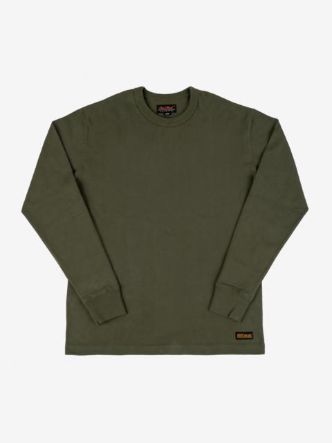 Iron Heart IHTL-1501-OLV 11oz Cotton Knit Long Sleeved Crew Neck Sweater - Olive