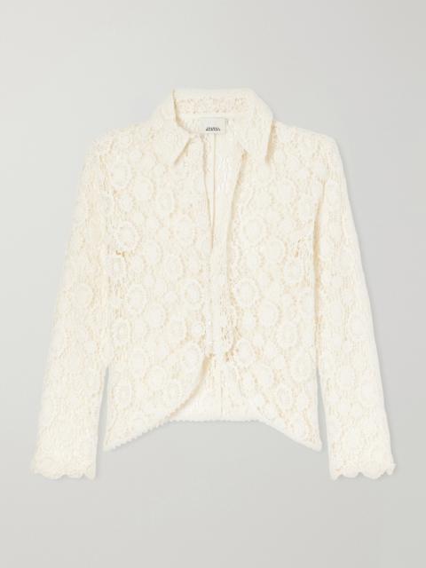 Isabel Marant Tie-detailed Cotton-lace Shirt