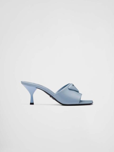 Prada Brushed leather heeled slides