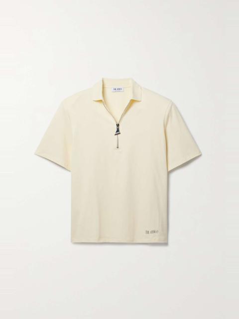 THE ATTICO Half-zip cotton-jersey T-shirt