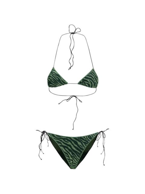 Oséree zebra-pattern bikini