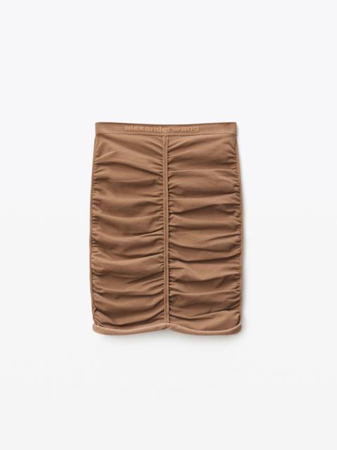 Alexander Wang RUCHED MIDI SKIRT IN STRETCH NYLON