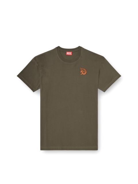 Diesel JERSEY T-SHIRT WITH FLOCKED PRINT