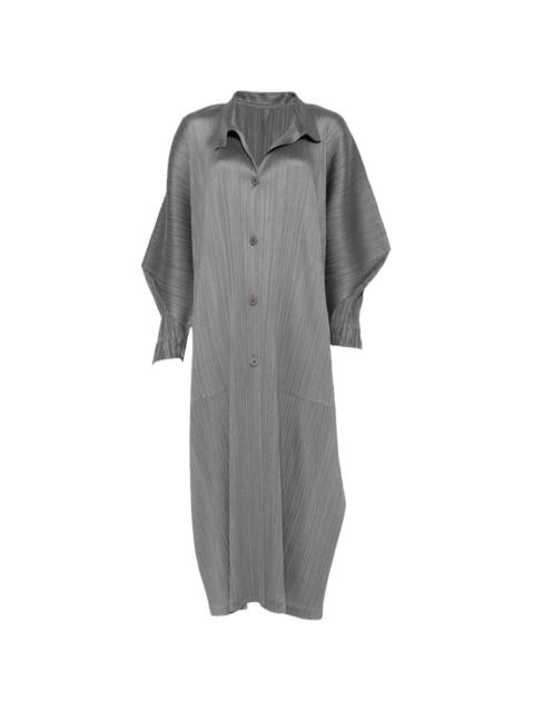 Pleats Please Issey Miyake Skyline buttoned pleated coat