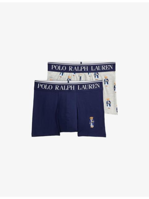 Polo Ralph Lauren Branded Pack of Two Stretch-Cotton Trunks