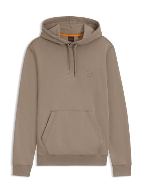 BOSS COTTON-TERRY HOODIE WITH LOGO PATCH
