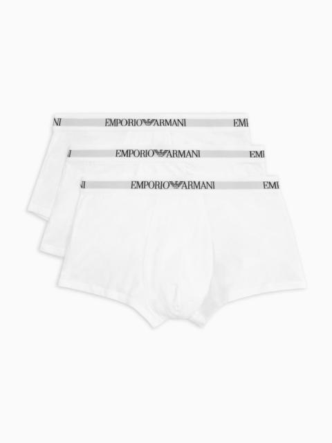 EMPORIO ARMANI Three-pack of pure cotton basic boxer briefs