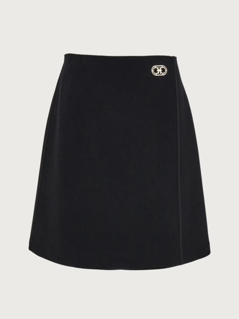 FERRAGAMO TECHNICAL WOOL SKIRT