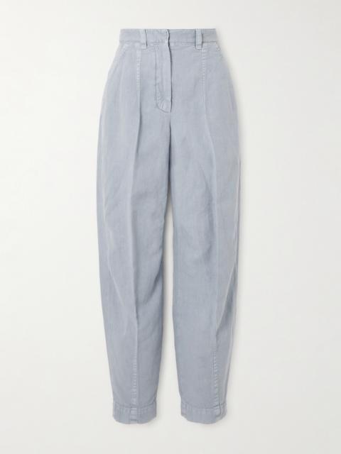 Brunello Cucinelli Cotton And Linen-blend Twill Tapered Pants
