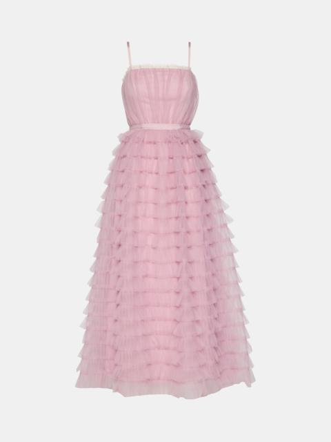 STEVE MADDEN TIERED TULLE GOWN DAWN PINK