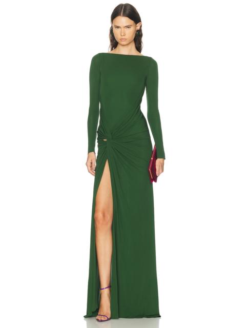 ALEX PERRY Long Sleeve Twist Down Gown