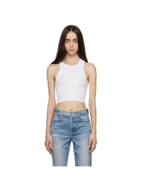 White Essentials Cropped Tank Top