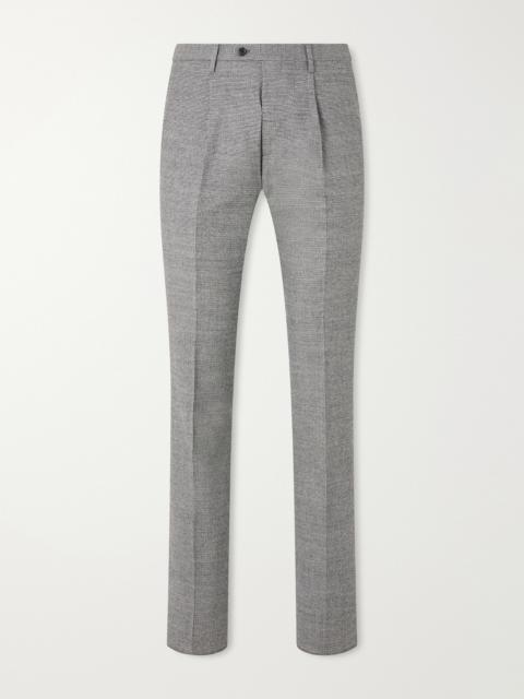 SLOWEAR Incotex Straight-Leg Houndstooth Wool-Blend Trousers
