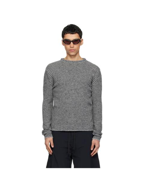 ERL Gray Thin Wool Crewneck Sweater
