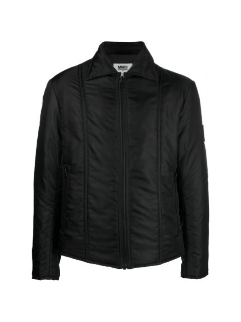 MM6 Maison Margiela contrasting-stitch zip-up jacket