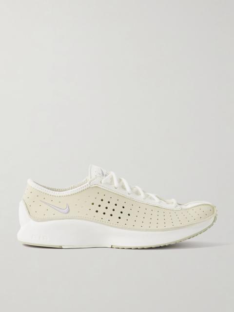Nike Air Superfly perforated leather and suede sneakers Yellow