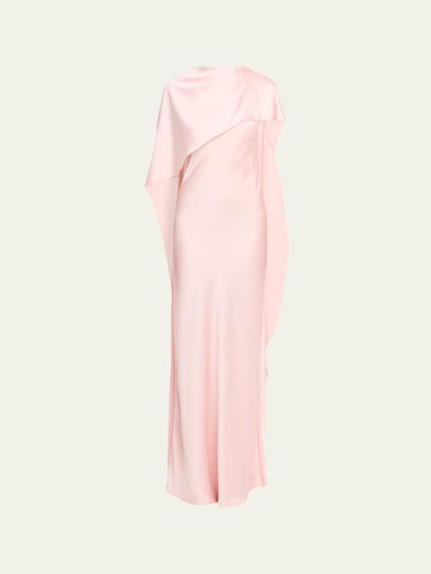 SIMKHAI Izel Satin Cape Dress